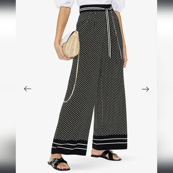 Ted Baker Bondie Wide Leg Daisy Pattern Pants Size 1